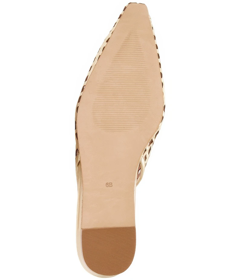 Andre Assous Brielle Metallic Leather Slingback Pointed Toe Demi Wedges