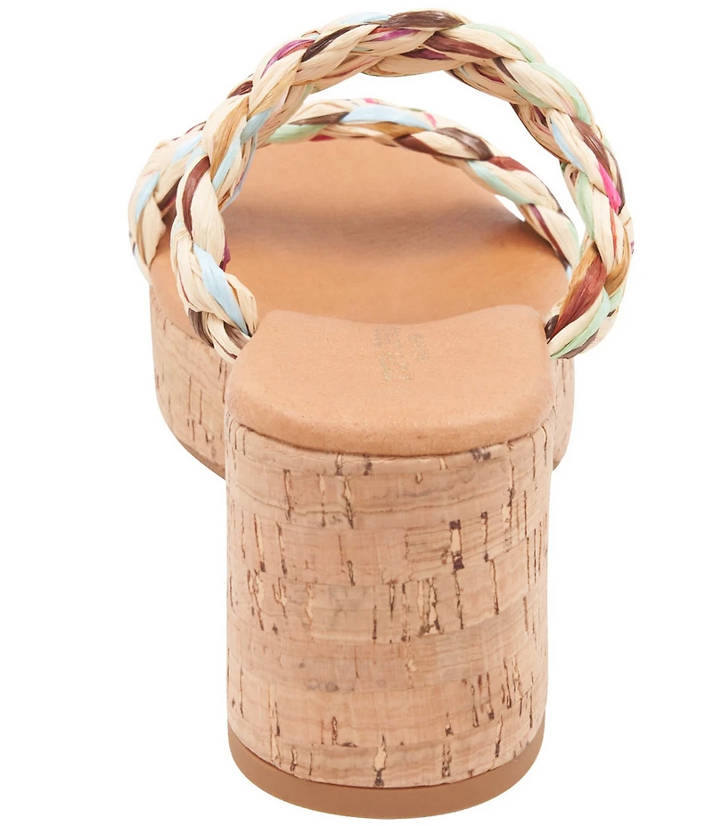 Andre Assous Cairo Braided Raffia Platform Block Heel Sandals