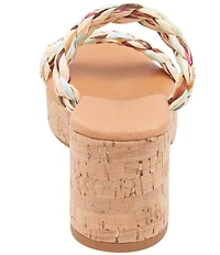 Andre Assous Cairo Braided Raffia Platform Block Heel Sandals