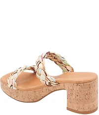 Andre Assous Cairo Braided Raffia Platform Block Heel Sandals