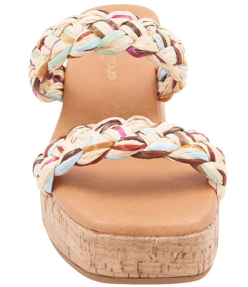 Andre Assous Cairo Braided Raffia Platform Block Heel Sandals