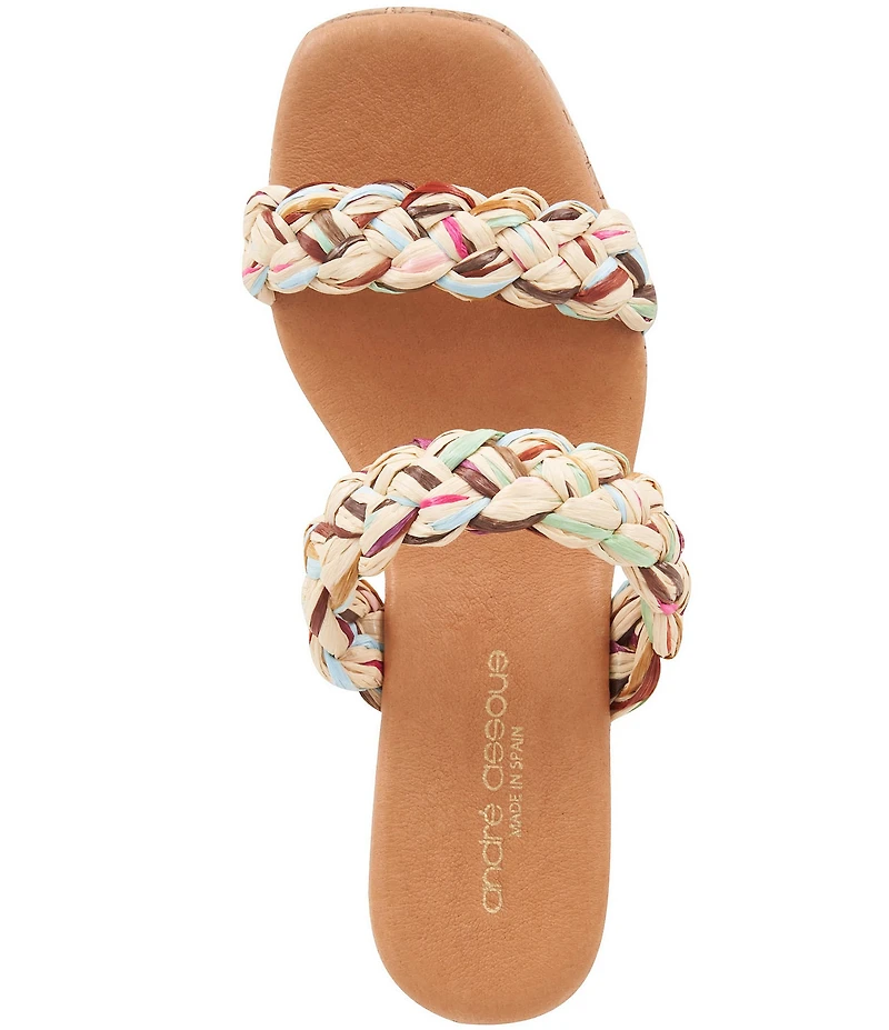 Andre Assous Cairo Braided Raffia Platform Block Heel Sandals