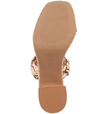 Andre Assous Cairo Braided Raffia Platform Block Heel Sandals