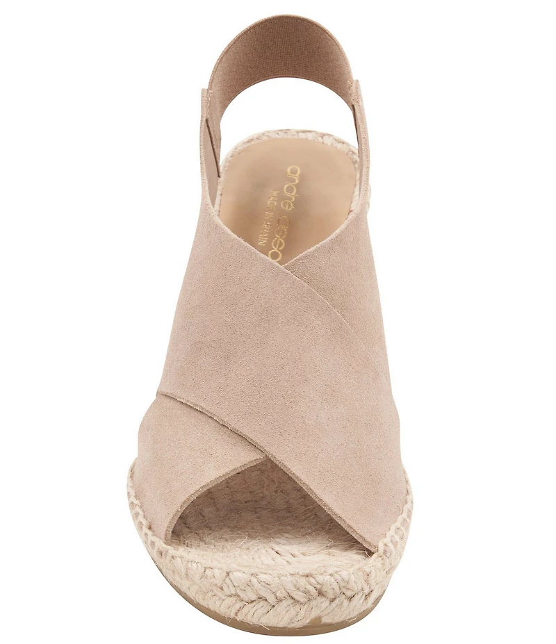 Andre Assous Figaro Suede Cross Band Sling Wedge Espadrilles