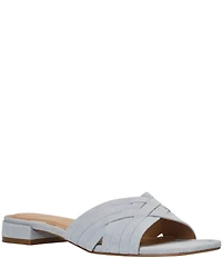 Andre Assous Jordan Suede Square Toe Slide Sandals