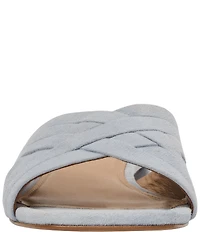 Andre Assous Jordan Suede Square Toe Slide Sandals