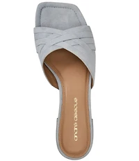 Andre Assous Jordan Suede Square Toe Slide Sandals