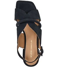 Andre Assous Journee Suede Square Toe Slingback Sandals