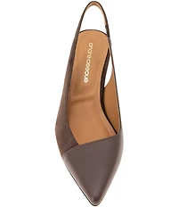 Andre Assous Laina Leather and Suede Slingback Wedge Pumps