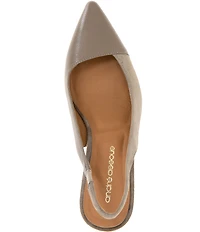 Andre Assous Laina Leather and Suede Slingback Wedge Pumps