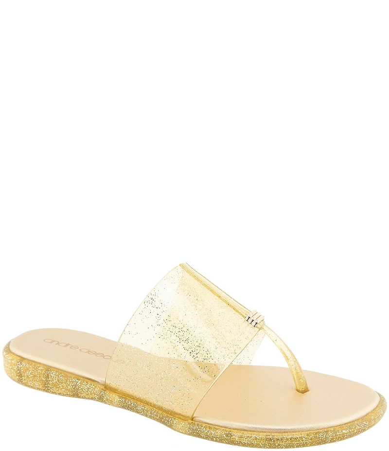 Andre Assous Naama Glitter Jelly Thong Flat Sandals