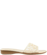 Andre Assous Nabil Caged Glitter Jelly Flat Slide Sandals