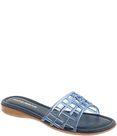 Andre Assous Nabil Caged Jelly Flat Slide Sandals