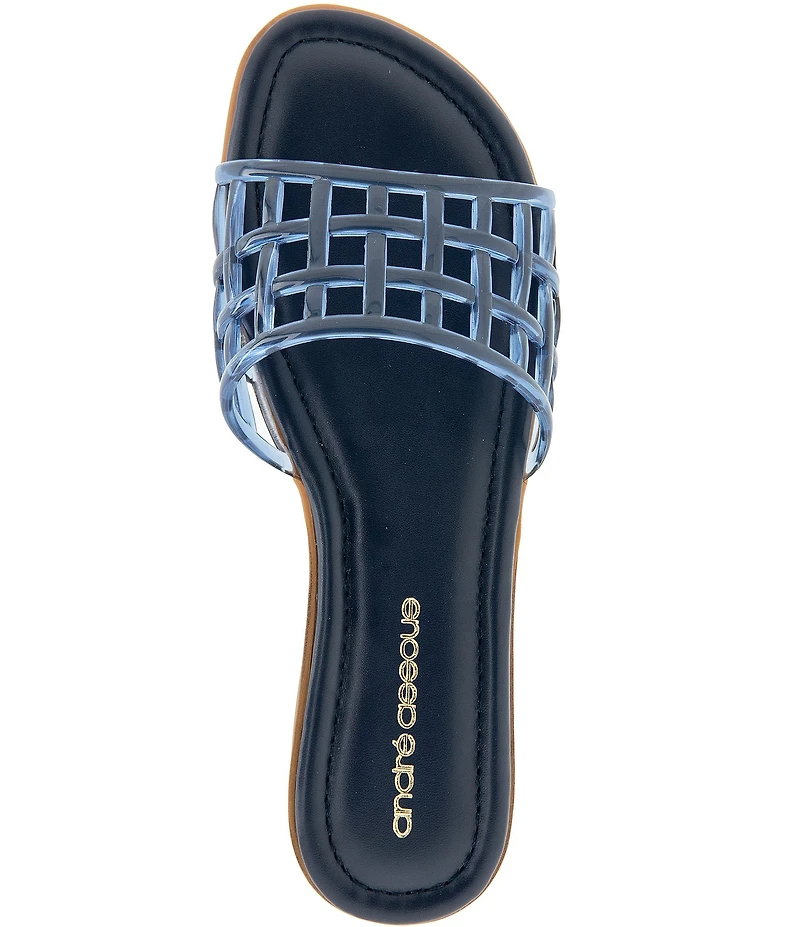 Andre Assous Nabil Caged Jelly Flat Slide Sandals