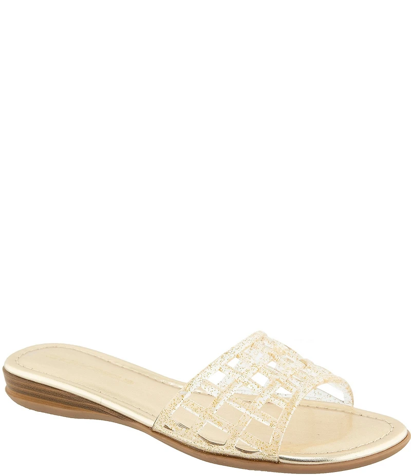 Andre Assous Nabil Caged Jelly Flat Slide Sandals