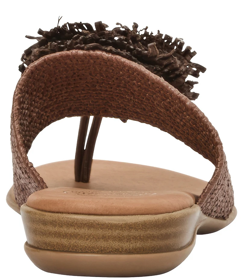 Andre Assous Nara Woven Stretch Raffia Flower Thong Sandals