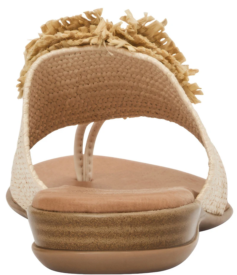 Andre Assous Nara Woven Stretch Raffia Flower Thong Sandals