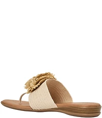 Andre Assous Nara Woven Stretch Raffia Flower Thong Sandals