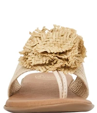 Andre Assous Nara Woven Stretch Raffia Flower Thong Sandals