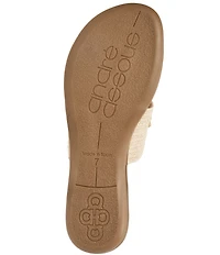 Andre Assous Nara Woven Stretch Raffia Flower Thong Sandals