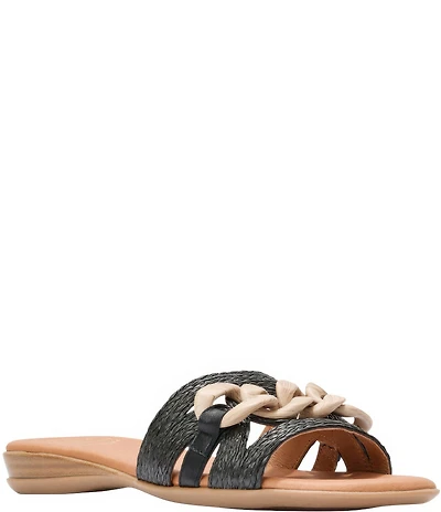 Andre Assous Neela Raffia Resin Chain Slide Sandals