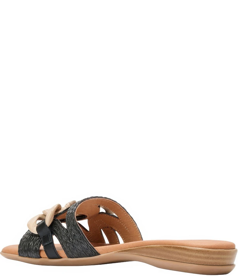 Andre Assous Neela Raffia Resin Chain Slide Sandals