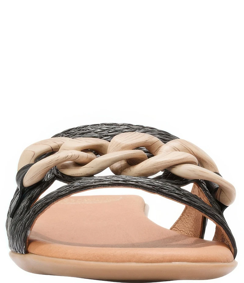 Andre Assous Neela Raffia Resin Chain Slide Sandals