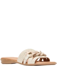 Andre Assous Neela Raffia Resin Chain Slide Sandals