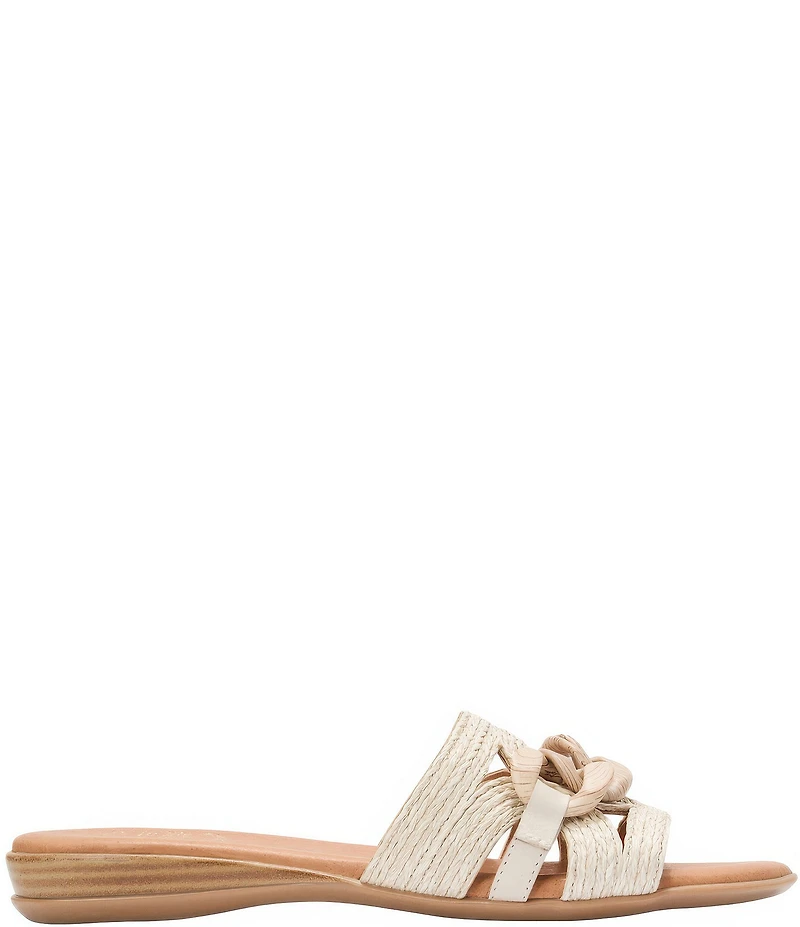 Andre Assous Neela Raffia Resin Chain Slide Sandals