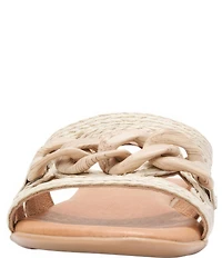 Andre Assous Neela Raffia Resin Chain Slide Sandals