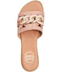 Andre Assous Neela Raffia Resin Chain Slide Sandals