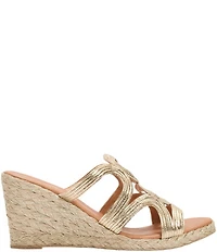 Andre Assous Neena Metallic Espadrille Wedge Slide Sandals
