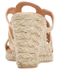 Andre Assous Neena Metallic Espadrille Wedge Slide Sandals