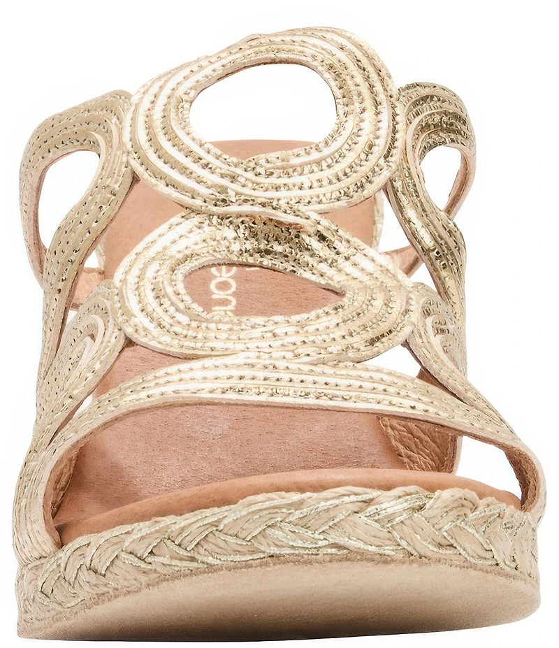 Andre Assous Neena Metallic Espadrille Wedge Slide Sandals