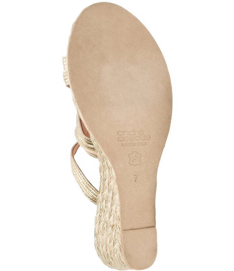 Andre Assous Neena Metallic Espadrille Wedge Slide Sandals