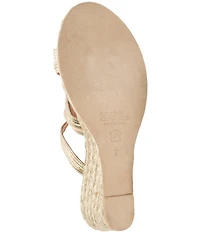 Andre Assous Neena Metallic Espadrille Wedge Slide Sandals