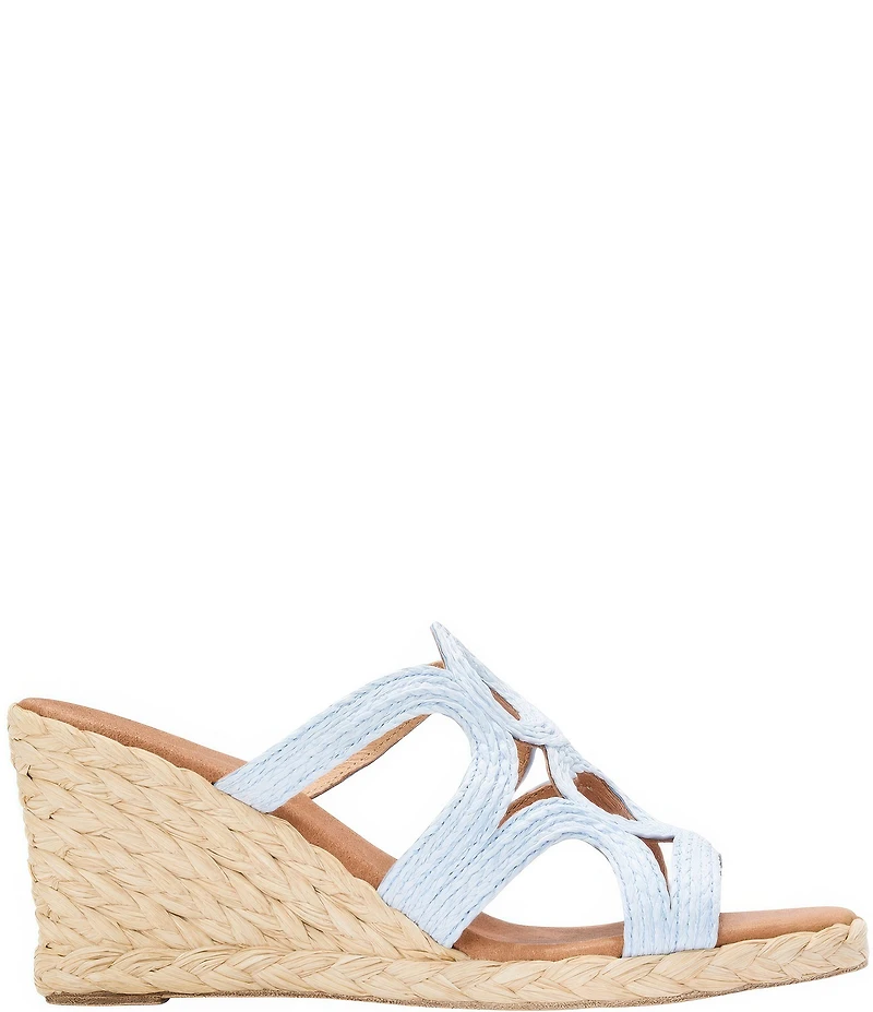 Andre Assous Neena Raffia Espadrille Wedge Slide Sandals
