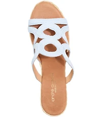 Andre Assous Neena Raffia Espadrille Wedge Slide Sandals