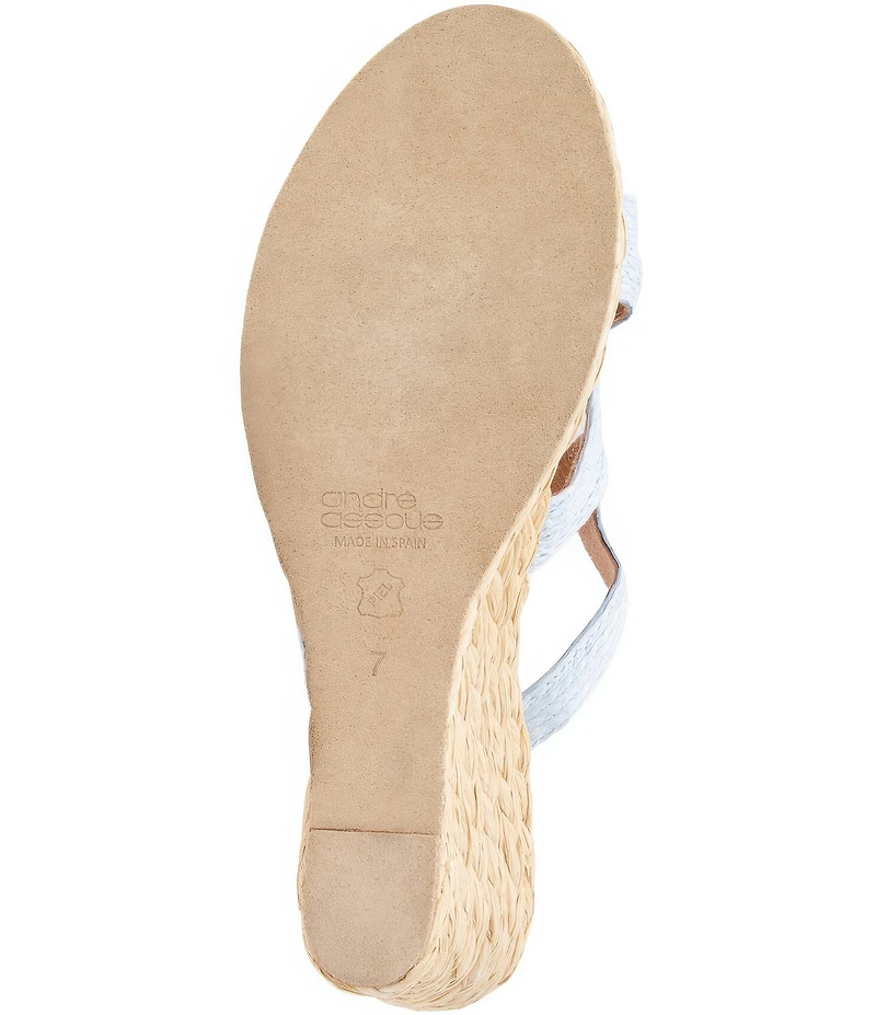 Andre Assous Neena Raffia Espadrille Wedge Slide Sandals
