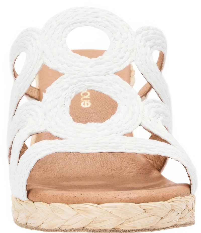Andre Assous Neena Raffia Espadrille Wedge Slide Sandals