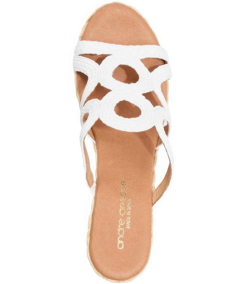 Andre Assous Neena Raffia Espadrille Wedge Slide Sandals