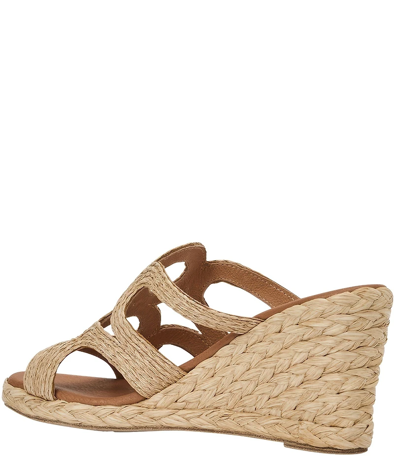 Andre Assous Neena Raffia Espadrille Wedge Slide Sandals