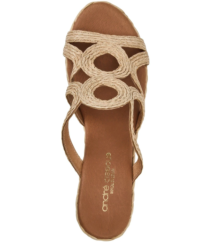 Andre Assous Neena Raffia Espadrille Wedge Slide Sandals