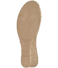 Andre Assous Neena Stitched Leather Espadrille Wedge Slide Sandals