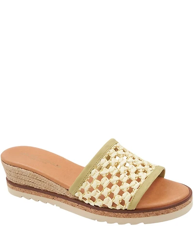 Andre Assous Nessie Raffia Wedge Slide Sandals