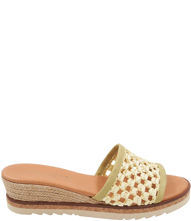 Andre Assous Nessie Raffia Wedge Slide Sandals