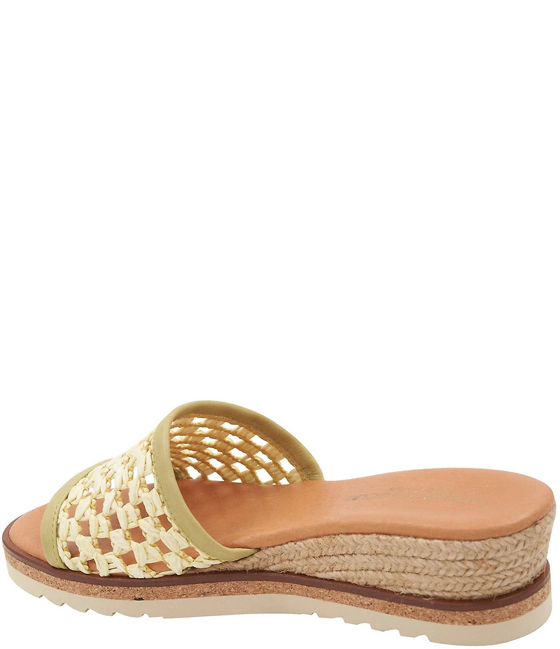Andre Assous Nessie Raffia Wedge Slide Sandals