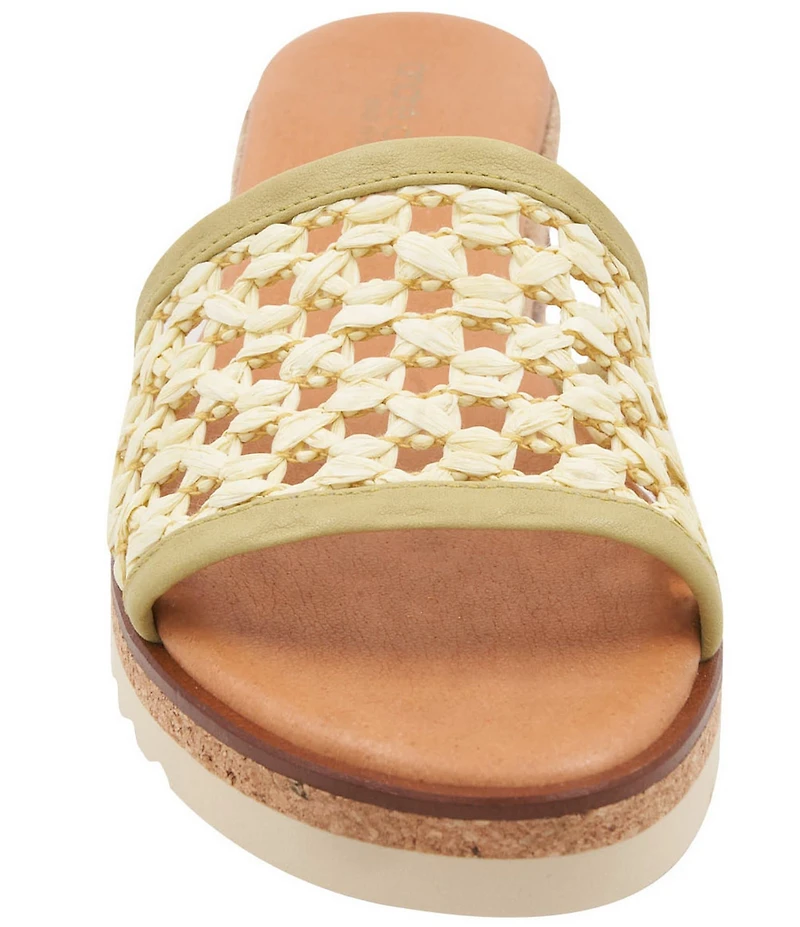 Andre Assous Nessie Raffia Wedge Slide Sandals