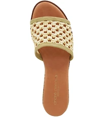 Andre Assous Nessie Raffia Wedge Slide Sandals