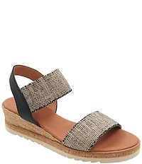 Andre Assous Neveah Raffia Ankle Strap Espadrille Platform Wedge Sandals